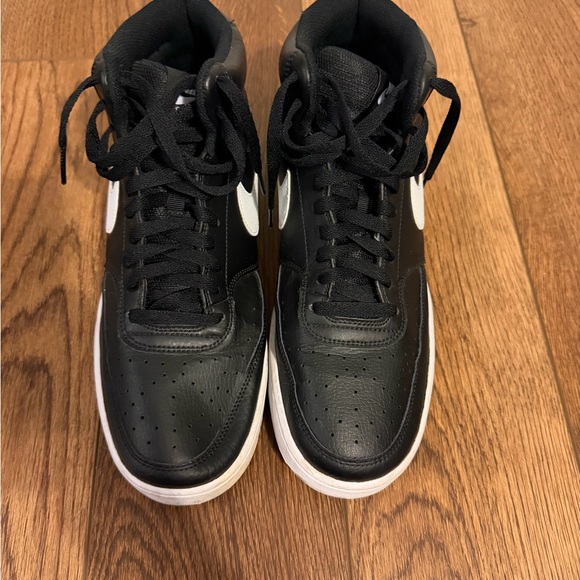 Nike Men's Court Vision Black and White Sneakers - Picture 2 of 8